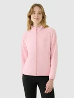 Bluzy damskie - Damski polar rozpinany ze stójką 4F 4FWSS25TFLEF322-56S Różowy Roz. XXL - miniaturka - grafika 1