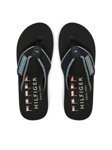 Tommy Hilfiger Japonki Patch Hilfiger Beach Sandal FM0FM05435 Czarny - Klapki i japonki męskie - miniaturka - grafika 1