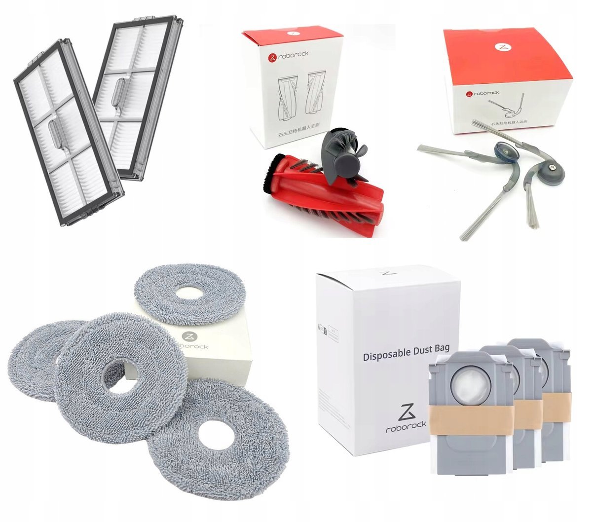 Oryginalny zestaw akcesoriów Roborock Saros 10R szczotki filtry mopy worki