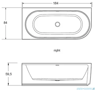 Riho Desire Corner Velvet wanna narożna z hydromasażem Riho Fall napełnianie przez przelew Sparkle Mood prawa 184x84cm MATOWA B087009105 - Wanny z hydromasażem - miniaturka - grafika 2
