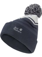 Czapki damskie - Jack Wolfskin Czapka "Stripy Pompom" w kolorze granatowo-białym - miniaturka - grafika 1