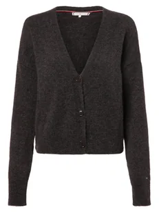 Tommy Hilfiger Kardigan damski z dodatkiem alpaki Kobiety szary jednolity, S - Swetry damskie - miniaturka - grafika 1