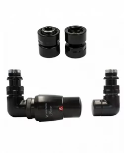 Zawór termostatyczny trójosiowy Vision czarny mat lewy GW1/2 - Zawory i kraniki Zawór termostatyczny trójosiowy Vision czarny mat lewy GW1/2 - Zawory i kraniki - miniaturka - grafika 1