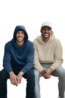 Bluzy męskie - TRENDYOL MAN BLUZA MĘSKA Z KAPTUREM GŁADKA NIEBIESKA LUB BEŻOWA M 5DA - miniaturka - grafika 1