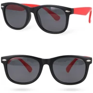 Okulary przeciwsłoneczne - NIEŁAMLIWE Okulary przeciwsłoneczne dla dzieci dziecięce ALEX BLACK-RED - miniaturka - grafika 1