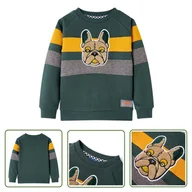 Bluzy dla dziewczynek - Bluza dziecięca - ciemnozielona - 104 - Bluza Dla Dziecka - miniaturka - grafika 1