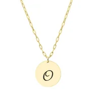 Naszyjniki - Naszyjniki z literką Twoje inicjały na delikatnej zawieszce złoconej zawieszce na łańcuszku O - Manoki - miniaturka - grafika 1