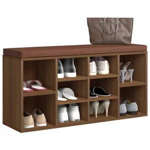 Lumarko Ławka z miejscem na buty, brązowy dąb, 103x30x48 cm - Ławki do przedpokoju - miniaturka - grafika 4