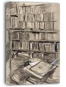 Obrazy i zdjęcia na płótnie - Bookshelves, Study for Edmond Duranty, Edgar Degas - obraz na płótnie Wymiar do wyboru: 50x70 cm - miniaturka - grafika 1