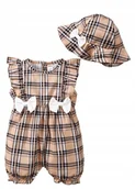 Kombinezony dla dzieci - Shein Kombinezon Dziecięcy W Kratkę Beż 86 V8S - miniaturka - grafika 1
