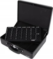 Sejfy i kasy pancerne - SKRZYNKA NA MONETY TACA NA MONETY 2 UCHWYTY CZARNA| 30 x 24 x 9 cm - miniaturka - grafika 1