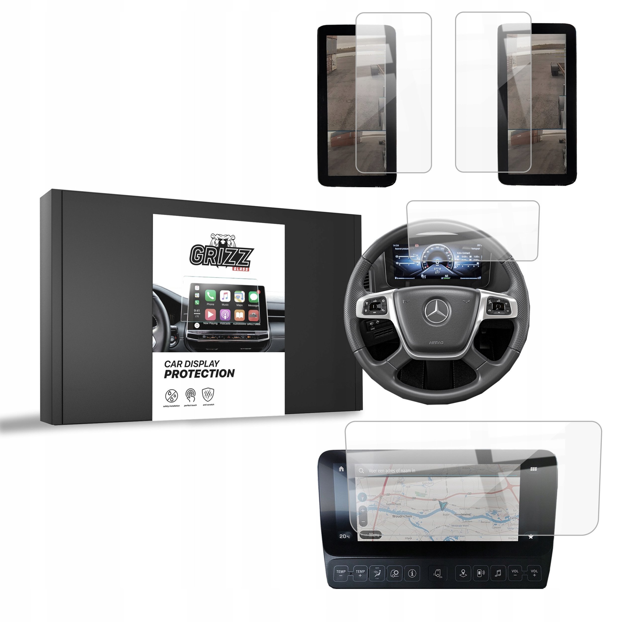 GrizzGlass Folia ceramiczna CarDisplay Protection do Mercedes Actros L 2021-2024 [4w1]