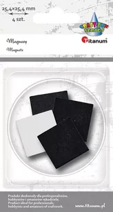 Magnesy samoprzylene kwadratowe 25,4x25,4mm 4szt - Titanum - Zabawki kreatywne - miniaturka - grafika 1