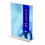 Wyposażenie lokali gastronomicznych - Jansen Display Stojak na menu na stół, typ T, A5 do wysokości, opakowanie 5 szt. TA5PXV - miniaturka - grafika 1