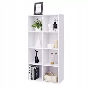 Biały Regał, Półki Z Przegrodami, Nowoczesny Styl - Półki do salonu - miniaturka - grafika 1