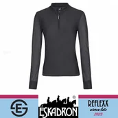 Koszulki jeździeckie - Eskadron Bluzka damska LONGSLEEVE HALF-ZIP REFLEXX SS 23 - deepgrey - miniaturka - grafika 1