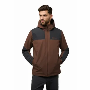 Męska kurtka zimowa Jack Wolfskin JASPER INS JKT M hot choc - M - Kurtki męskie - miniaturka - grafika 1