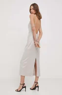 Sukienki - Calvin Klein sukienka kolor szary midi prosta - miniaturka - grafika 1