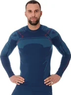 Bluzy sportowe męskie - Brubeck LS13040A Bluza męska THERMO jeansowy XXL - miniaturka - grafika 1