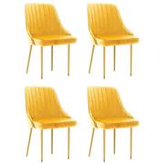 Krzesła - vidaXL Krzesła stołowe 4 szt. żółte obite aksamitem 3090044 - miniaturka - grafika 1