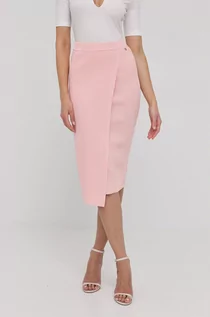 Spódnice - Guess spódnica kolor różowy midi ołówkowa - grafika 1