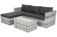 Sofy ogrodowe - HOME & GARDEN Narożnik ogrodowy technorattanowy Amalfi Light Grey / Grey Melange 865743 - miniaturka - grafika 1