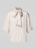 Bluzki damskie - Bluzka o kroju regular fit z wiązanym detalem model ‘LANA JUNO’ - miniaturka - grafika 1