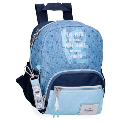 Pepe Jeans Noni Denim Plecak turystyczny niebieski 19x23x8 cm Poliester by Joumma Bags, Niebieski, Talla única, Plecak turystyczny