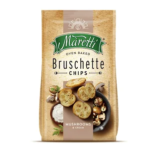Pieczone krążki chlebowe Bruschette - Grzyby w śmietanie 140 g Maretti - Paluszki - miniaturka - grafika 1