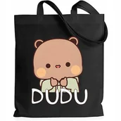 Torby i wózki na zakupy - Torba BAWEŁNIANA Z NADRUKIEM EKO Shopperbag Torba BUBU LOVES DUDU MISIE #1 - miniaturka - grafika 1