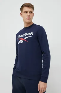 Reebok bluza męska kolor granatowy z nadrukiem - Bluzy męskie - miniaturka - grafika 1