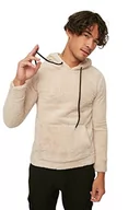 Bluzy męskie - Trendyol Męska bluza z kapturem gładka wąska bluza, kolor norek, S, Kolor norek, S - miniaturka - grafika 1