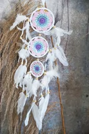 Wyposażenie pokoiku dziecięcego - ŁAPACZ SNÓW SZYDEŁKOWY POTRÓJNY 9CM / 50CM - miniaturka - grafika 1