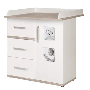 Biała wysoka komoda dziecięca w dekorze wiązu z przewijakiem 94x102 cm Moritz – Roba - Komody dla dzieci - miniaturka - grafika 1