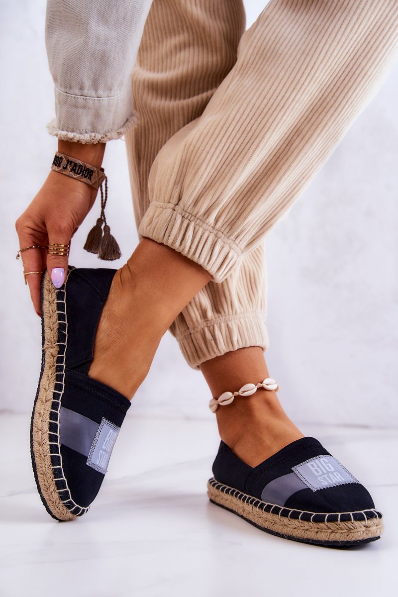 Damskie Espadryle Wsuwane Big Star JJ274963 Czarne-37