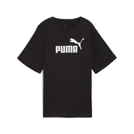 Koszulki sportowe damskie - Damska luźna koszulka Essentials z logo No.1 PUMA Black - miniaturka - grafika 1