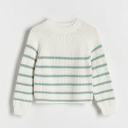 Swetry dla dziewczynek - Reserved - Klasyczny sweter w paski - Wielobarwny - miniaturka - grafika 1