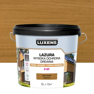 Lazura Wysoka ochrona Dąb średni satynowy 5 l Luxens - Lakiery do drewna - miniaturka - grafika 1