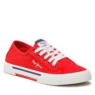 Trampki damskie - Pepe jeans Tenisówki Brady Boy Basic PBS30527 Red 255 - miniaturka - grafika 1