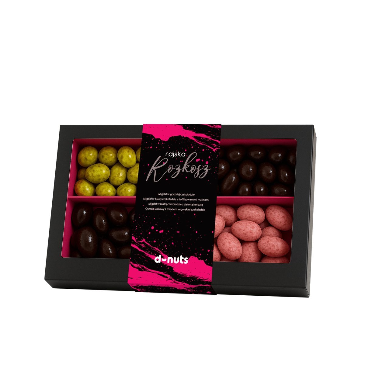 d-nuts Box Rajska Rozkosz 400G zestaw orzechów w czekoladzie na PREZENT