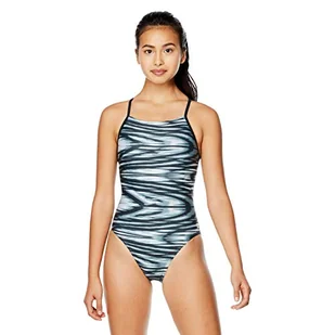 Speedo Prolt damski strój kąpielowy z nadrukiem krzyżowym dla dorosłych Fala czarny/biały 28 - Stroje kąpielowe - miniaturka - grafika 1