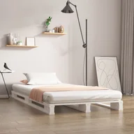 Łóżka - Lumarko Rama łóżka, biała, 100 x 200 cm, lite drewno sosnowe - miniaturka - grafika 1