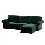 Meble modułowe i akcesoria - Dekoria Pokrowiec na sofę Ektorp 2-osobową i leżankę ciemny zielony 252 x 163 x 88 cm Velvet 1014-704-25 - miniaturka - grafika 1