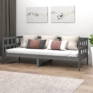 Łóżka - Łóżko dzienne szare z litej sosny 80x200 cm - miniaturka - grafika 1