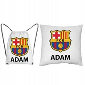 Plecaki worki - FC Barcelona Zestaw Poduszka Worek Na WF + IMIĘ - miniaturka - grafika 1