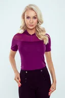 Bluzki damskie - Eldar Latoya bluzka z kapturem śliwkowa L - miniaturka - grafika 1