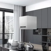 Okapy kuchenne - Shumee Wiszący okap nad wyspę dotykowy LCD 37 cm stal nierdzewna - miniaturka - grafika 1