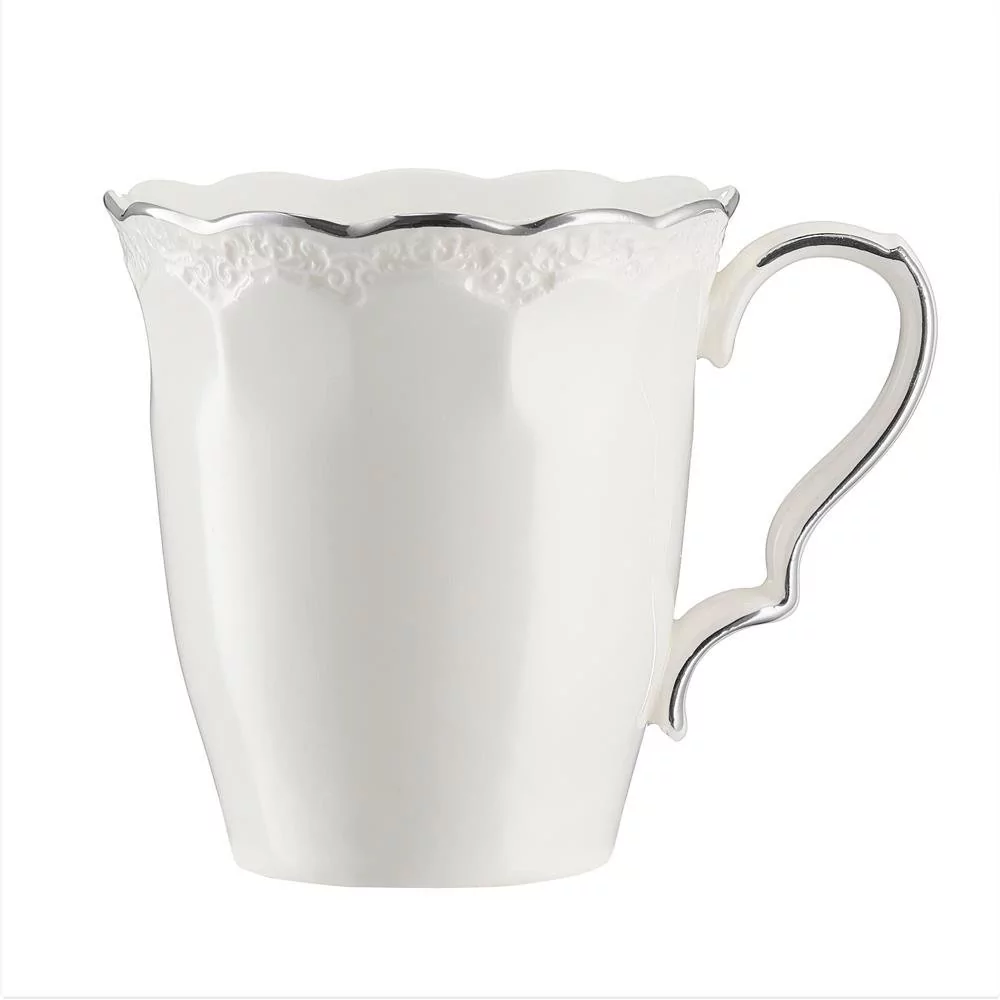 Kubek Porcelanowy 300 Ml Rivet Z Platyną Villa Italia