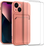 Etui i futerały do telefonów - zestaw ochronny 2 w 1 dla Apple iPhone 11 Pro składa się z 2x szklanej osłony ekranu 9H i 1x silikonowego etui w kolorze różowym - miniaturka - grafika 1