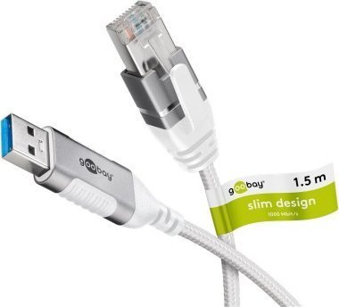 Goobay Kabel Ethernet USB-A 3.0 do RJ45, Slim, 1,5 m - Długość kabla 1.5 m